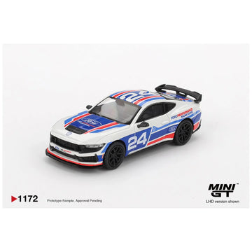 Mini GT #1172: Ford Mustang Dark Horse #24 Ford Performance Racing School – 1:64 Scale Die-Cast Model | Pre-Order
