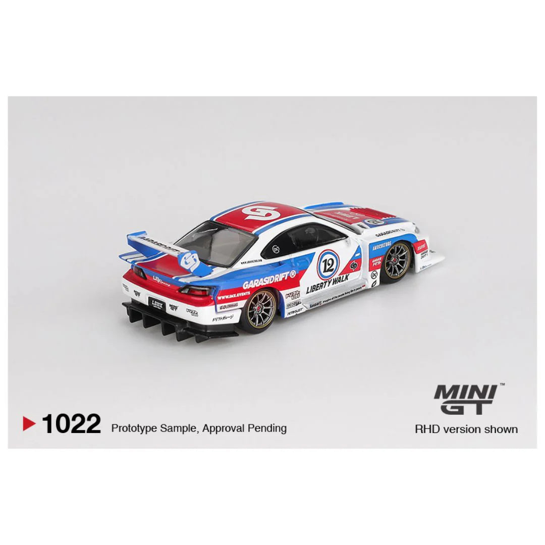 Mini GT #1022 Nissan LB-Super Silhouette S15 Silvia GARASIDRIFT x LBWK 2025 – 1:64 Scale Diecast Model