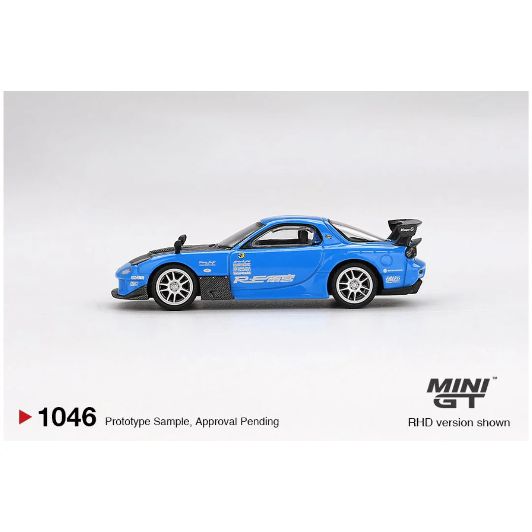 Mini GT #1046 Mazda RX-7 RE-Amemiya 20B NA 3ROTOR-7 "Ama-san Go" – 1:64 Scale Diecast Model