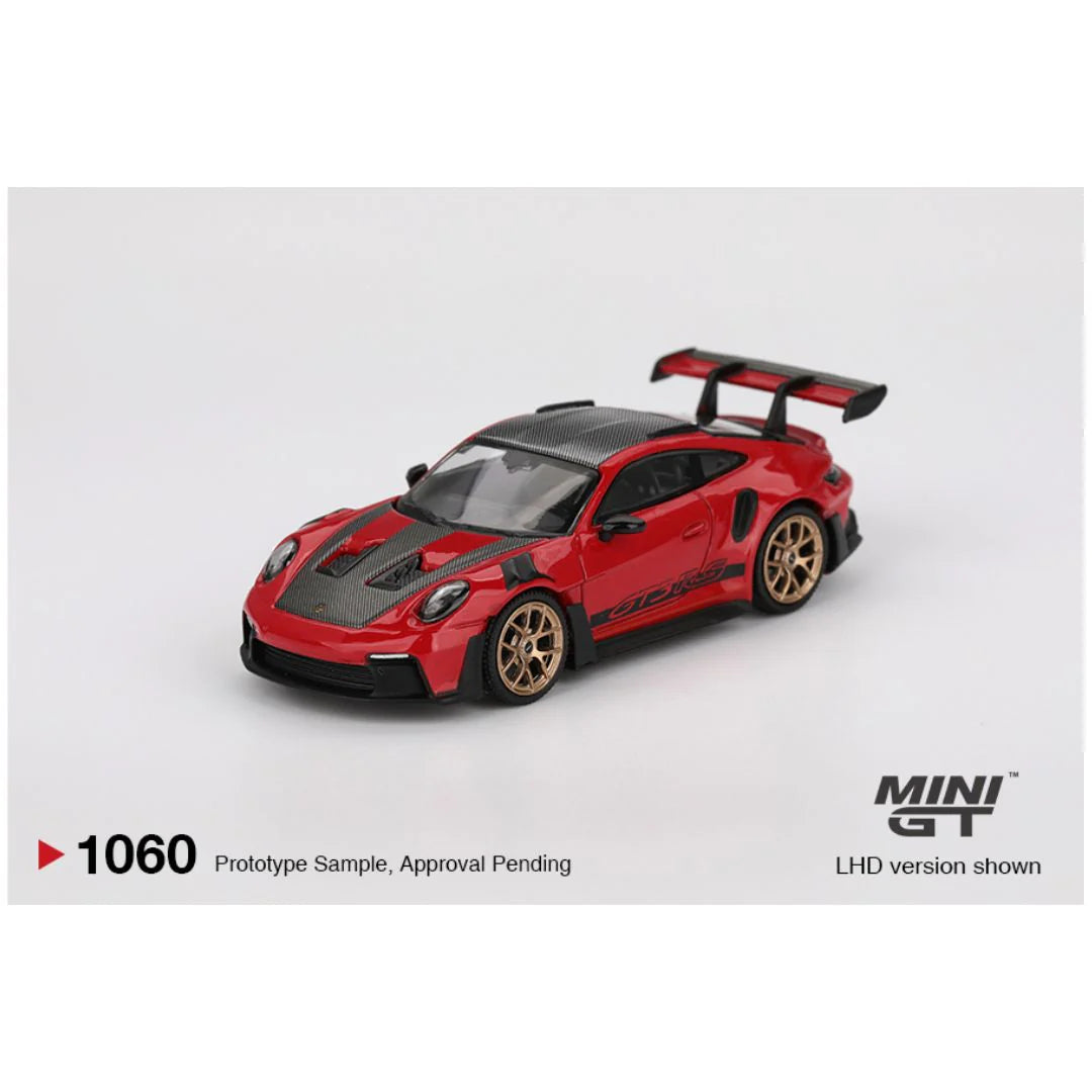 Mini GT #1060: Porsche 911 (992) GT3 RS Weissach Package Guards Red