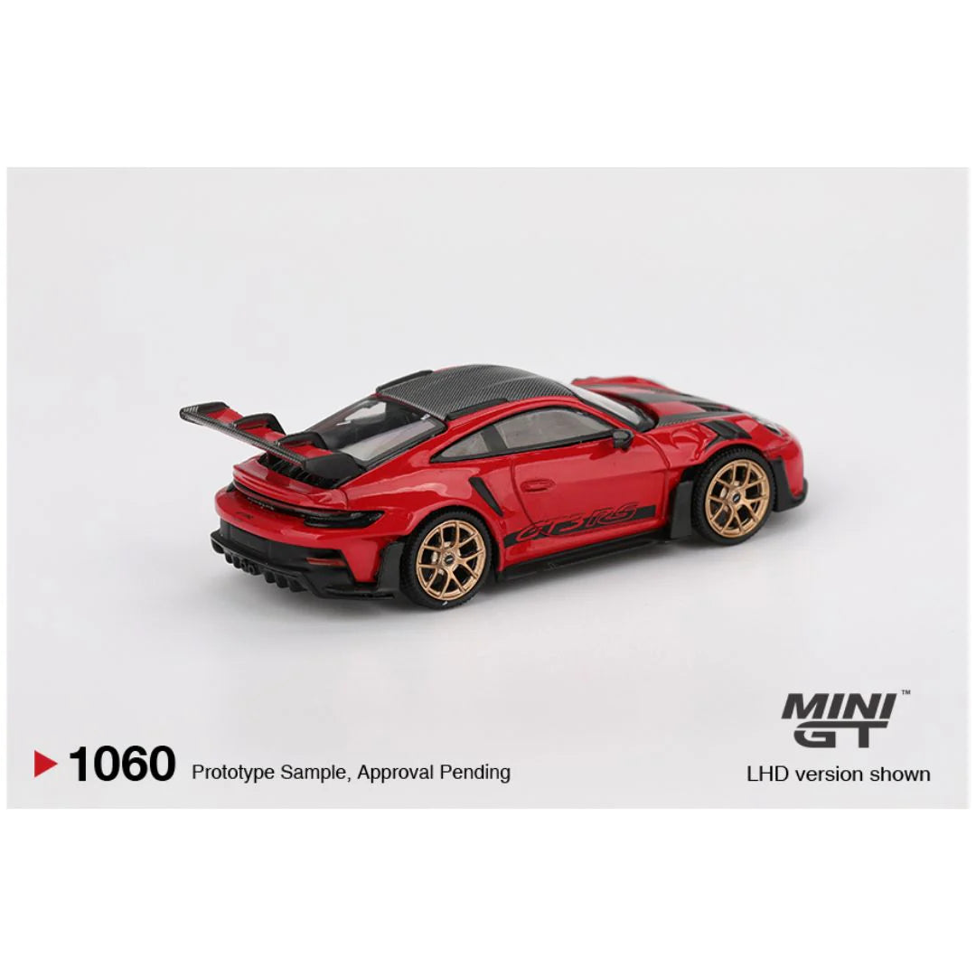 Mini GT #1060: Porsche 911 (992) GT3 RS Weissach Package Guards Red