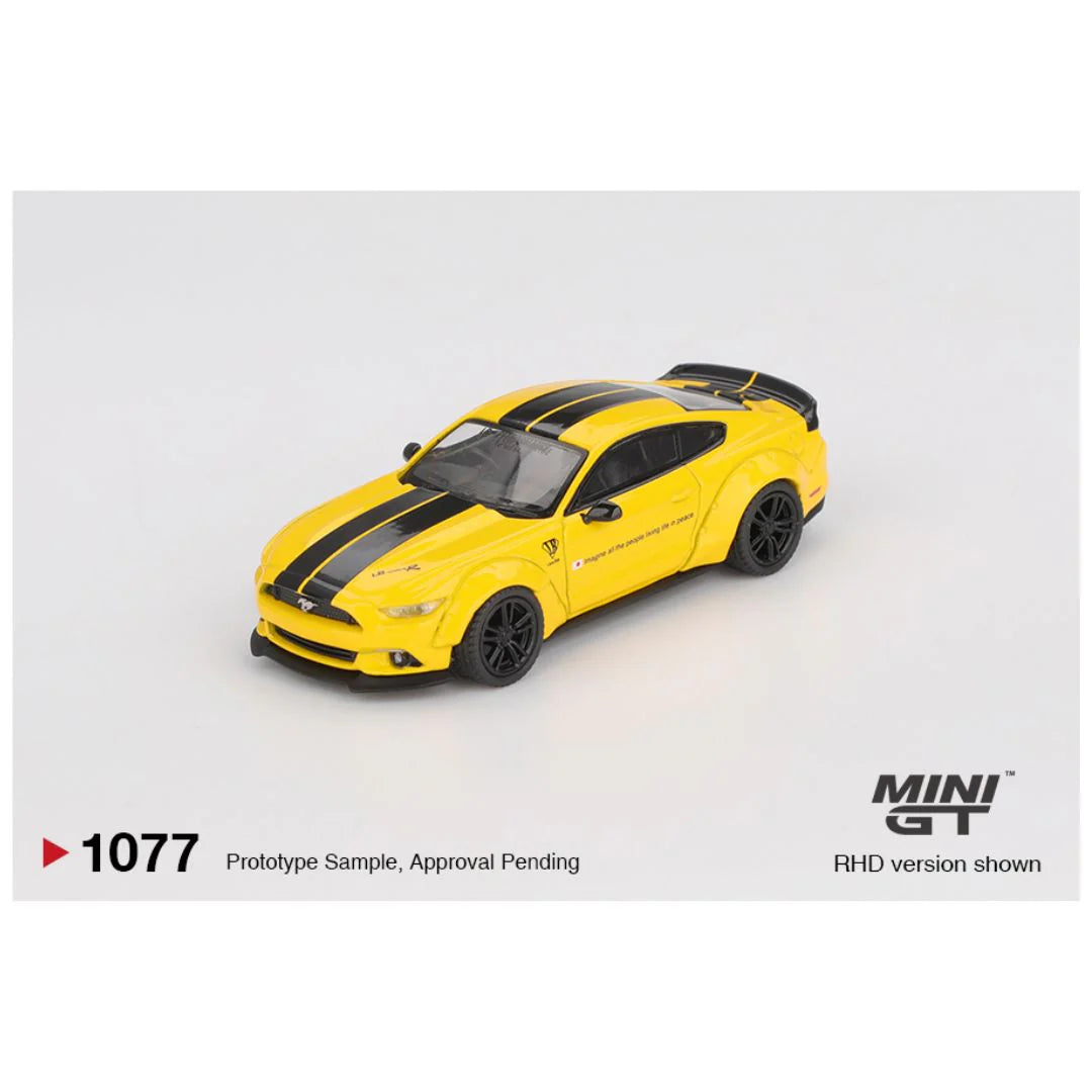 Mini GT #1077 LB-WORKS Ford Mustang Triple Yellow – 1:64 Scale Diecast Model