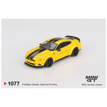 Mini GT #1077 LB-WORKS Ford Mustang Triple Yellow – 1:64 Scale Diecast Model