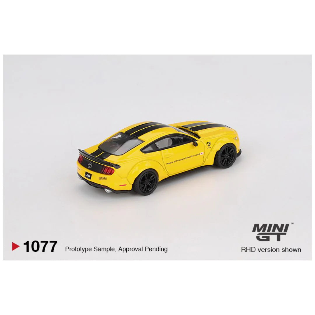 Mini GT #1077 LB-WORKS Ford Mustang Triple Yellow – 1:64 Scale Diecast Model