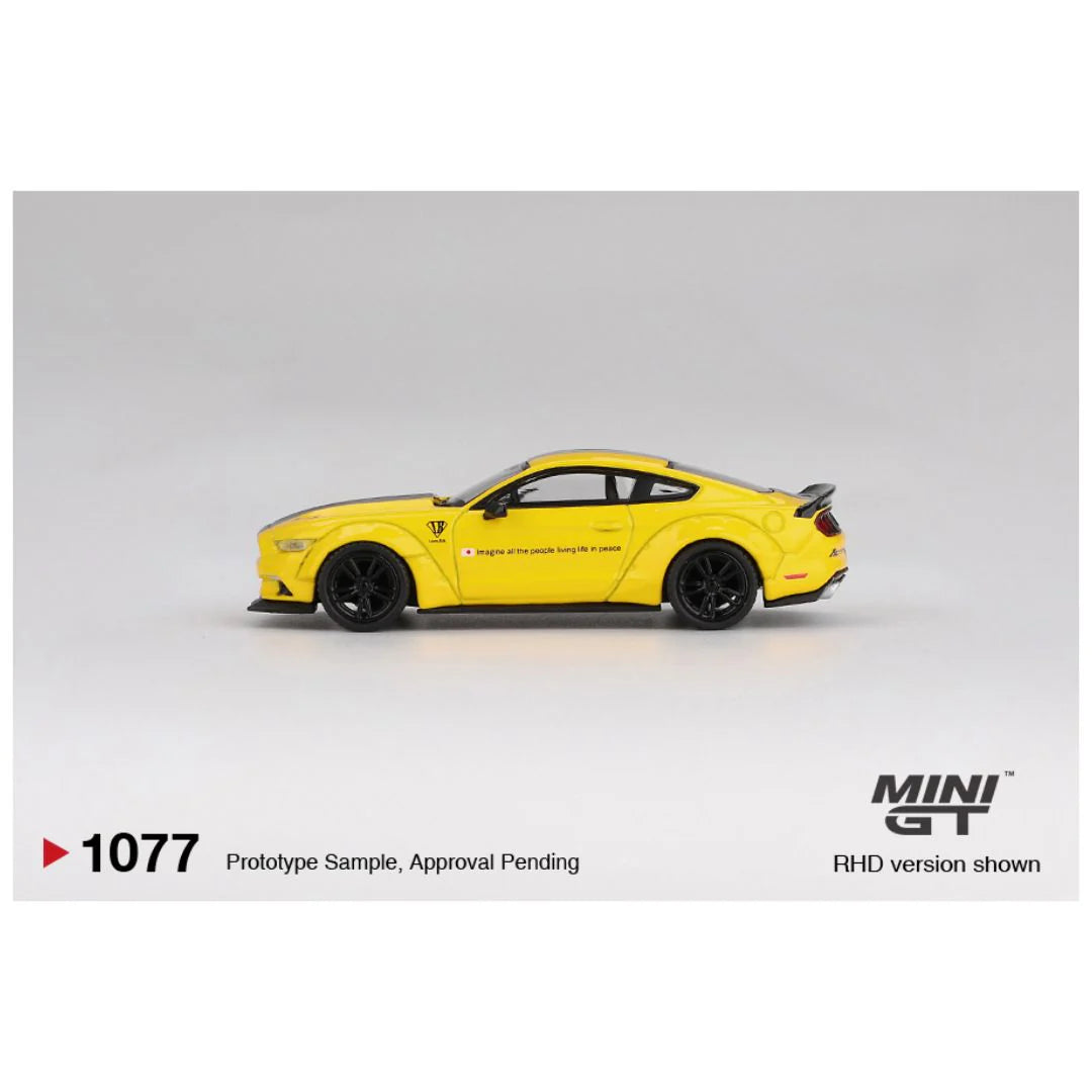 Mini GT #1077 LB-WORKS Ford Mustang Triple Yellow – 1:64 Scale Diecast Model
