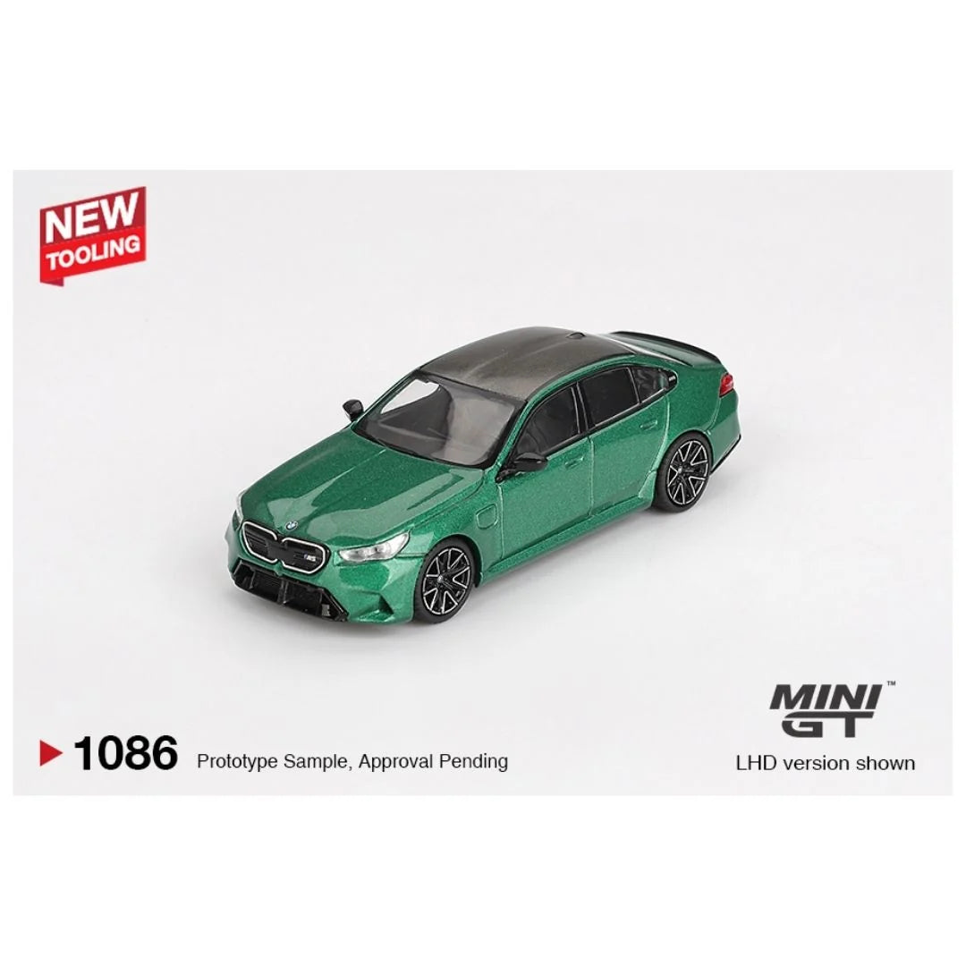 Mini GT Blister #1086 BMW M5 Isle of Man Green Metallic – 1:64 Scale Diecast Model