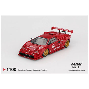 MiMini GT #1100 Lamborghini Countach LB-WORKS Red – 1:64 Scale Diecast Model