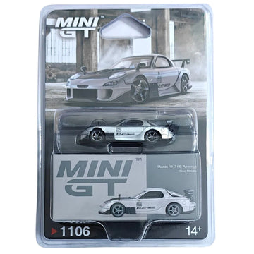 Mini GT #1046 Mini GT Blister #1106 Mazda RX-7 RE-Amemiya Silver Metallic – 1:64 Scale Diecast Model