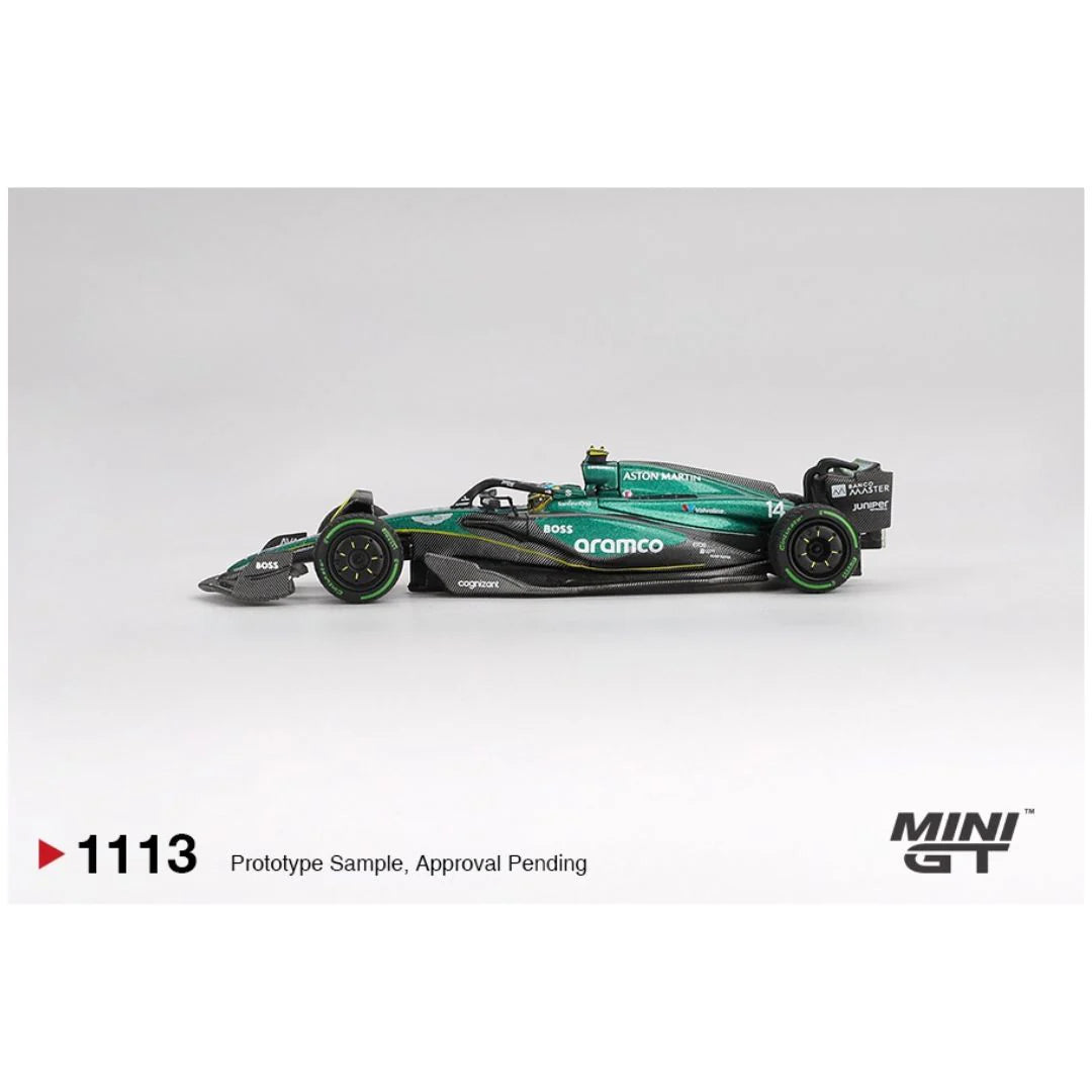 Mini GT #1113 Aston Martin AMR24 #14 Fernando Alonso F1 2024 – 1:64 Scale Diecast Model