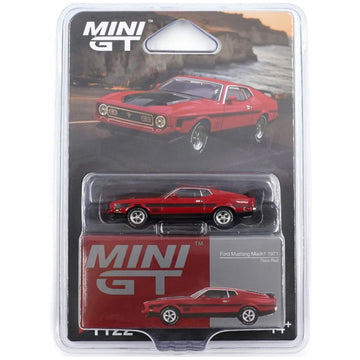 Mini GT Blister #1122 Ford Mustang Mach 1 1971 Race Red – 1:64 Scale Diecast Model