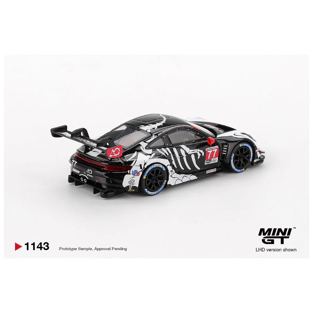 Mini GT #1143 Porsche 911 GT3 R #77 AO Racing 2025 IMSA Petit Le Mans – 1:64 Scale Diecast Model