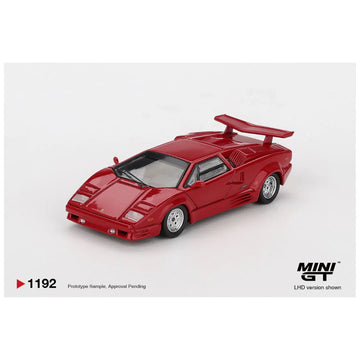 Mini GT #1192: Lamborghini Countach 25th Anniversary Red – 1:64 Scale Die-Cast Model