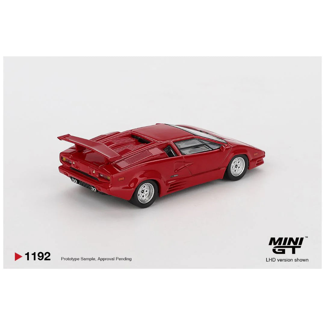 Mini GT #1192: Lamborghini Countach 25th Anniversary Red – 1:64 Scale Die-Cast Model