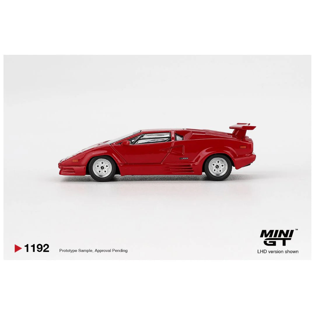Mini GT #1192: Lamborghini Countach 25th Anniversary Red – 1:64 Scale Die-Cast Model