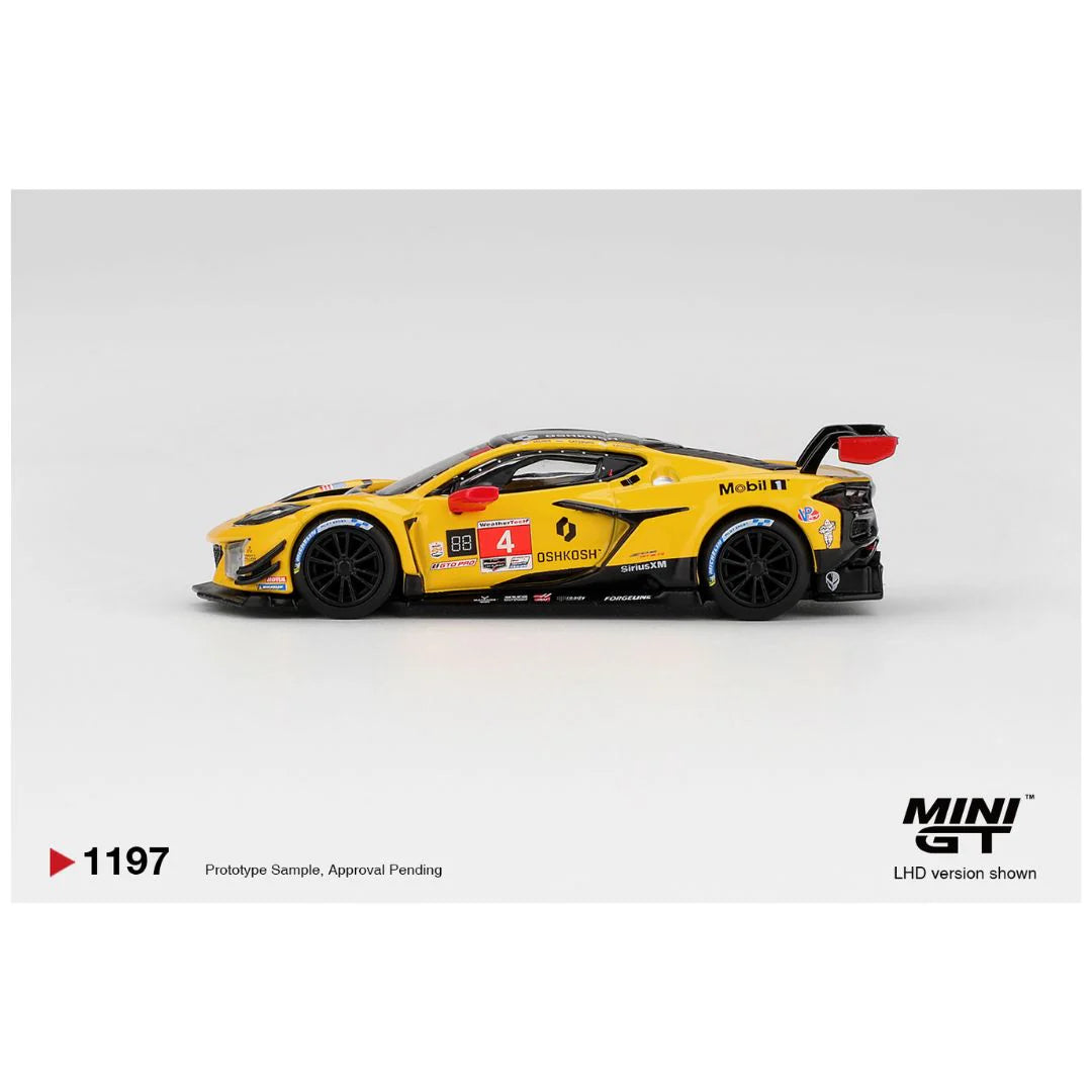 Mini GT #1197 Chevrolet Corvette Z06 GT3.R #4 Corvette Racing by Pratt Miller Motorsports 2025 IMSA Daytona 24 Hrs – Pre-Order | 1:64 Scale Die-Cast Model