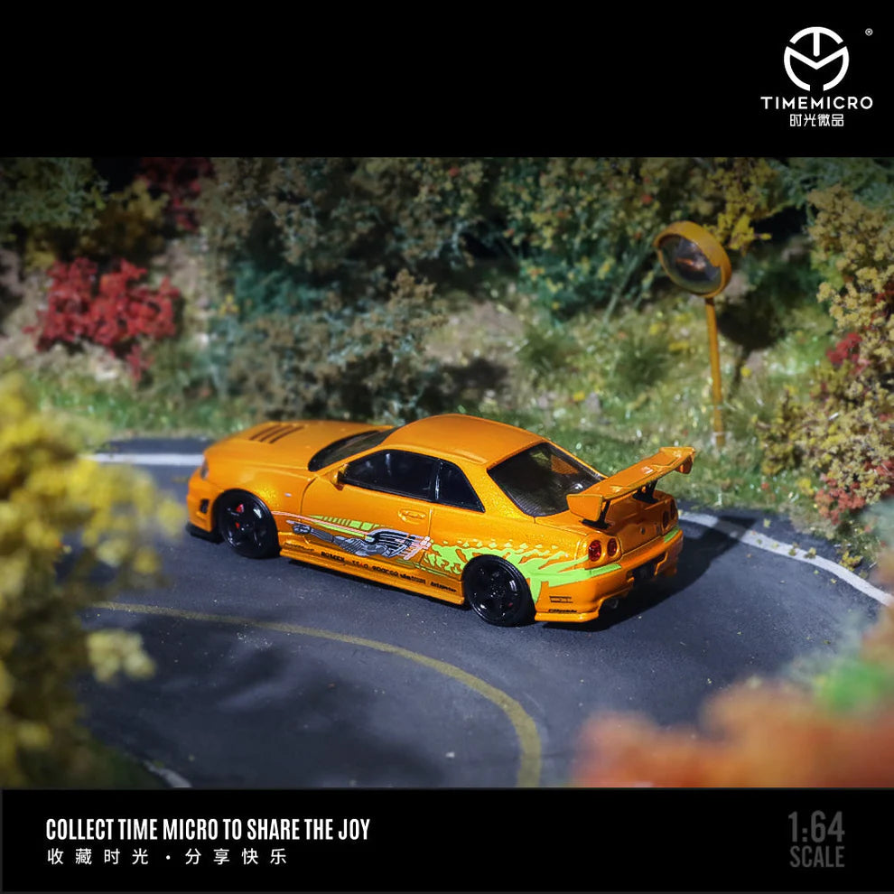 Tarmac Works TM643436 Nissan Skyline GT-R R34 – 1:64 Scale Die-Cast Model