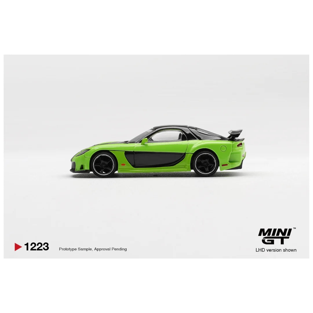 Mini GT PRE-ORDER #1223 Mazda RX-7 VeilSide Fortune7 Green – 1:64 Scale Diecast Model