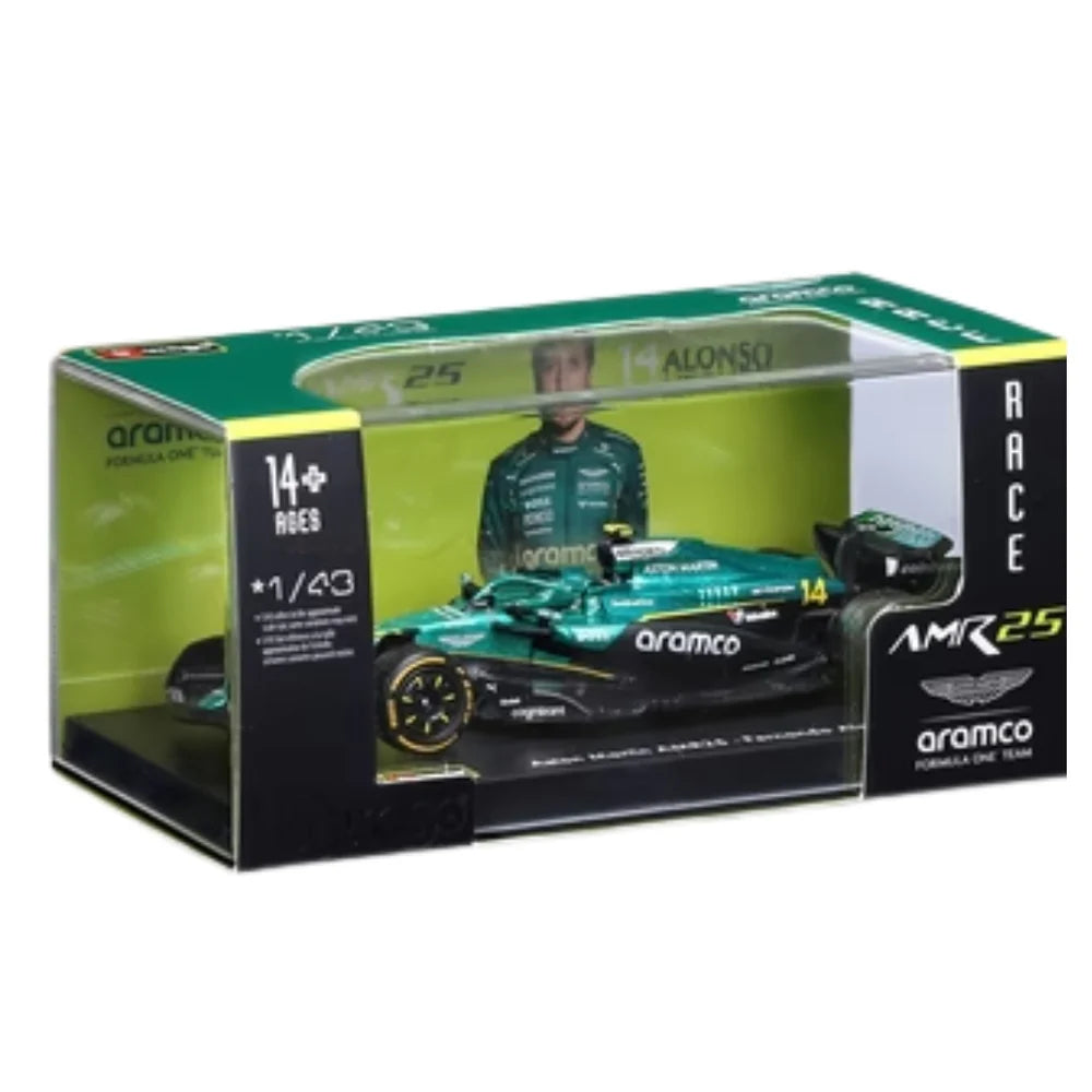 Bburago 2025 Aston Martin AMR25 #14 Fernando Alonso Australia GP – 1:43 Scale Die-Cast Model