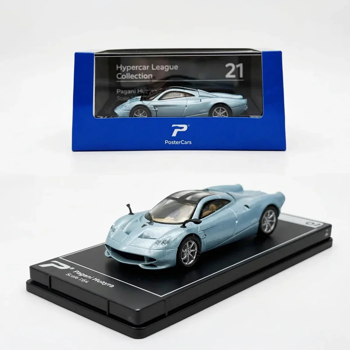 Poster Cars Pagani Huayra Codalunga Azzurro Sardegna (H21) – 1:64 Scale Diecast Model