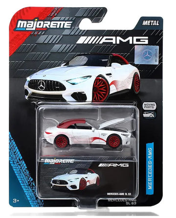 Majorette Mercedes-AMG SL 63 Deluxe Die-Cast Toy Car – White & Red