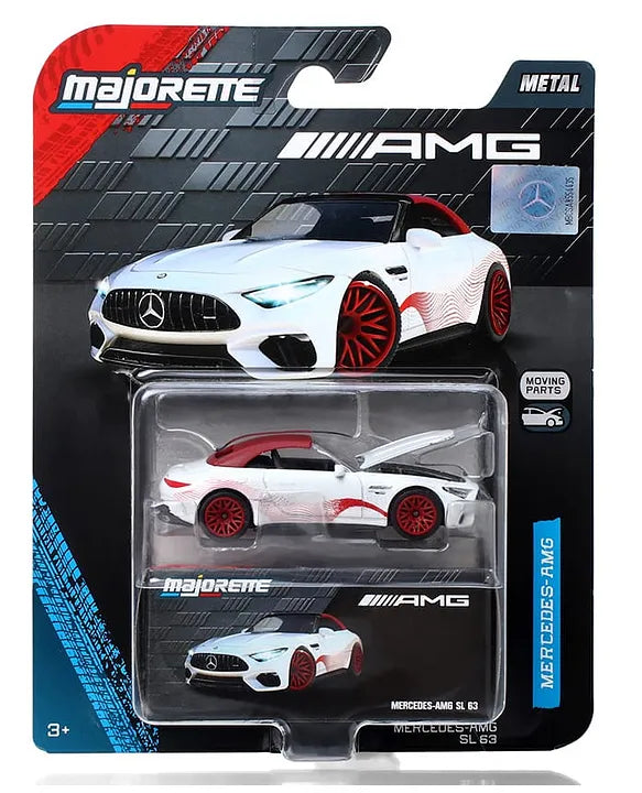 Majorette Mercedes-AMG SL 63 Deluxe Die-Cast Toy Car – White & Red