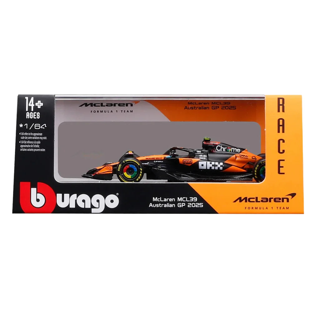 Bburago 2025 McLaren MCL39 Australia GP #4 Lando Norris – 1:64 Scale Die-Cast Model