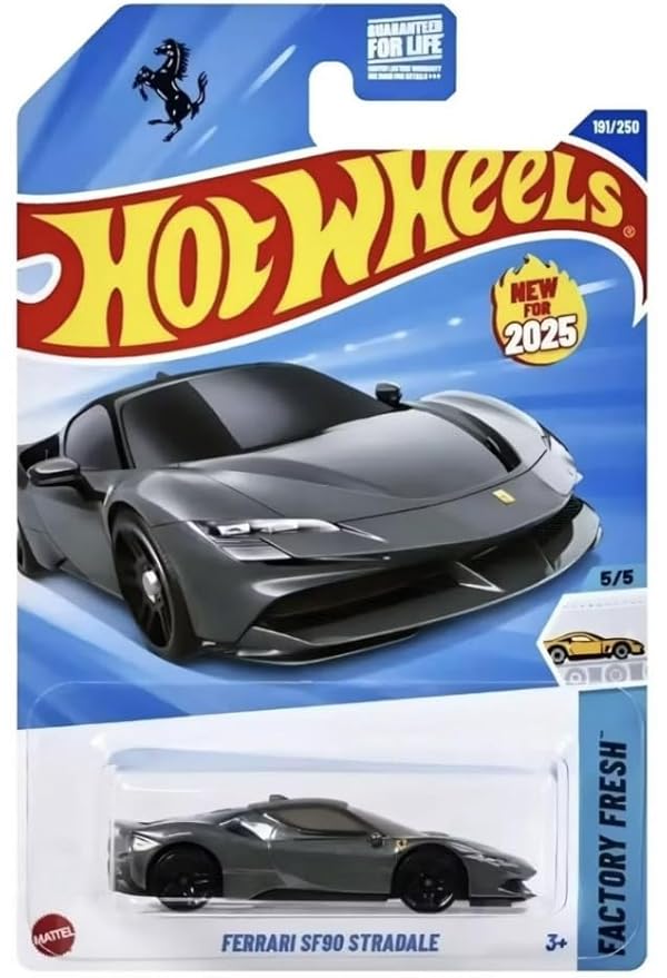 Hot Wheels Ferrari SF90 Stradale Grey (US Card Imported) – Premium 1:64 Scale Die-Cast Model