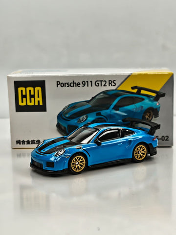 CCA Porsche 911 GT2 RS Blue – 1:64 Scale Diecast Model