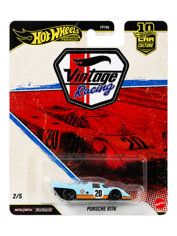 Hot Wheels Vintage Racing Car Culture Porsche 917K Imported Premium – 1:64 Scale Die-Cast Model