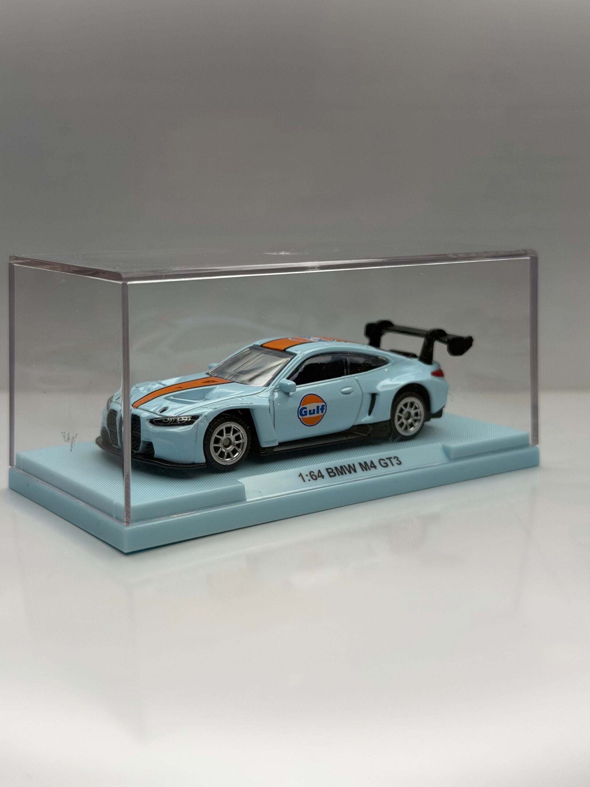CCA BMW M4 GT3 Gulf Edition (Acrylic Display Case) – 1:64 Scale Diecast Model