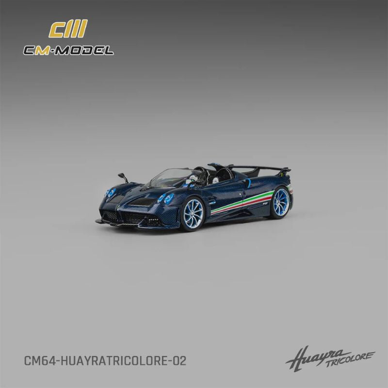 CM Model Pagani Huayra Tricolore Blue Carbon – 1:64 Scale Premium Die-Cast Model