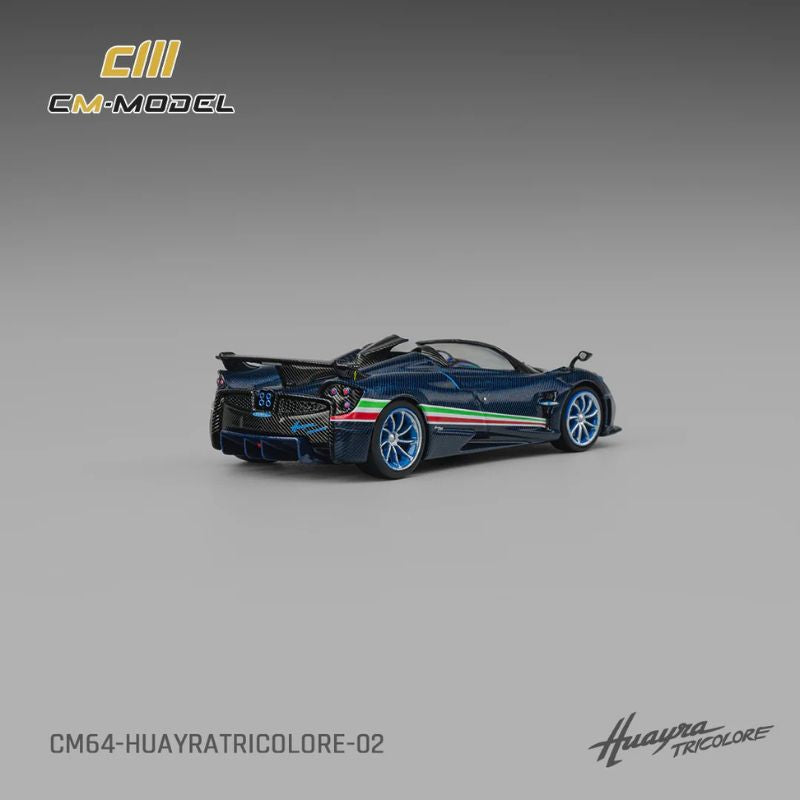 CM Model Pagani Huayra Tricolore Blue Carbon – 1:64 Scale Premium Die-Cast Model