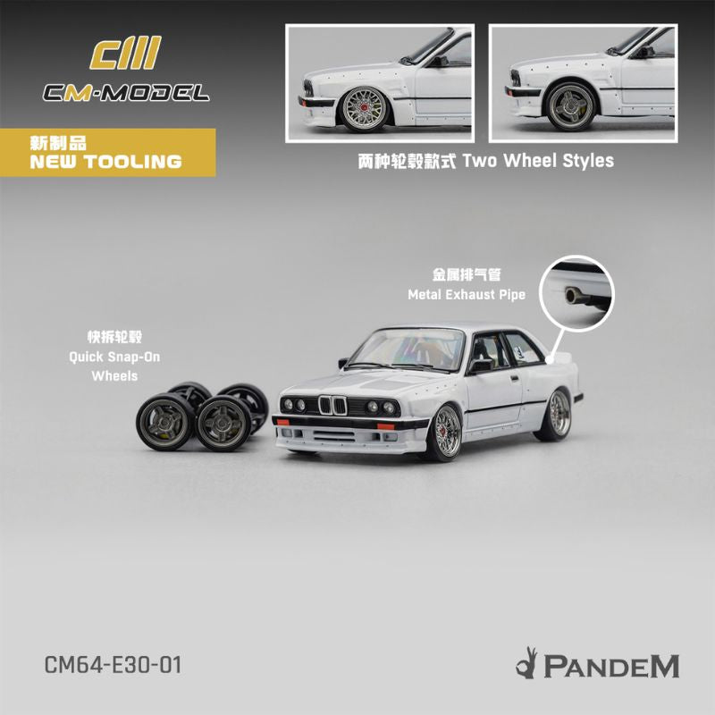 CM Model Pandem BMW M3 E30 – Pearl White | Die-Cast Model Car