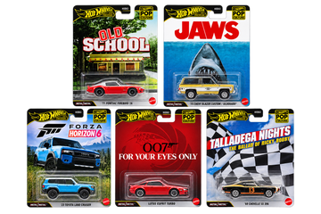 Hot Wheels Pop Culture Complete Set of 5 Cars | 1:64 Scale Die-Cast Collectible Set