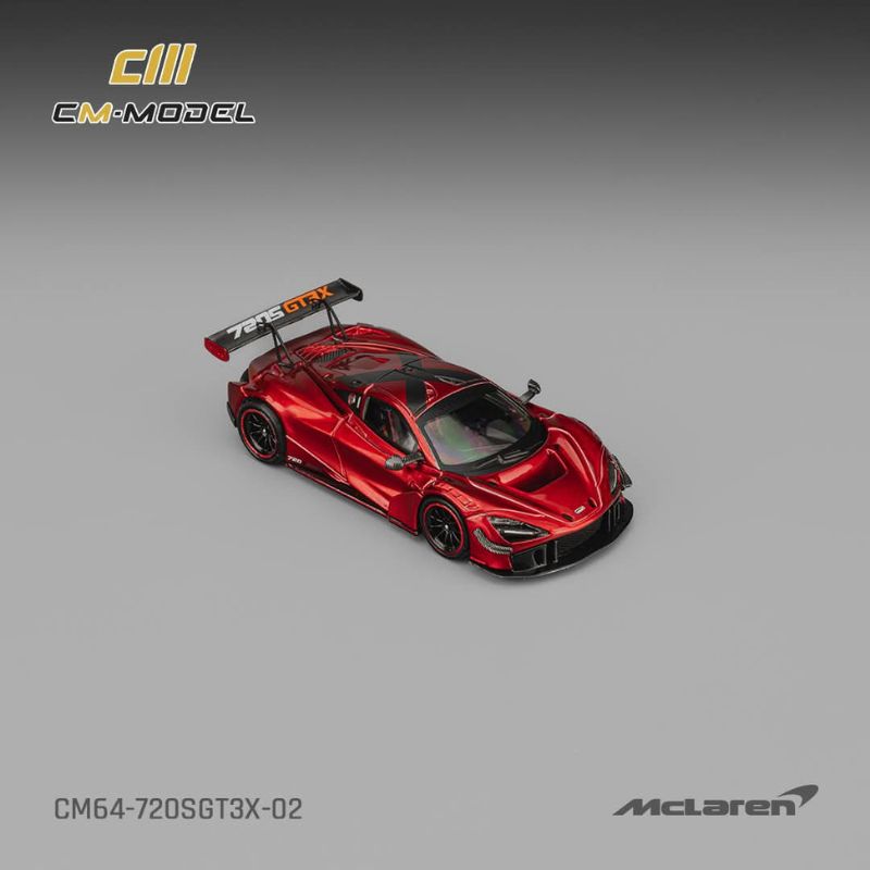 CM Model McLaren 720S GT3X Metallic Red – 1:64 Scale Premium Die-Cast Model