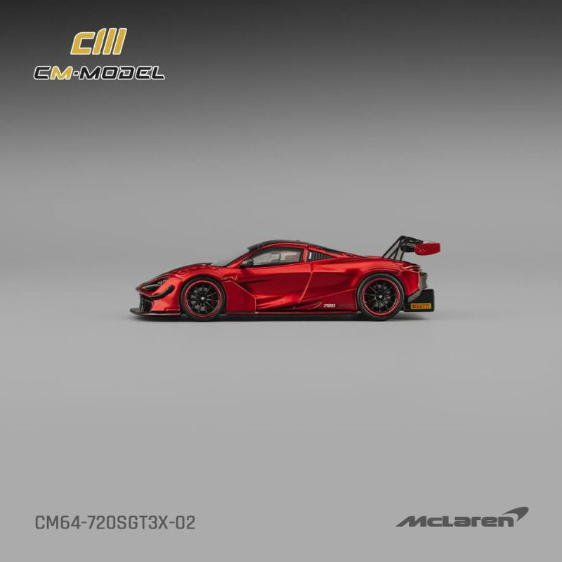 CM Model McLaren 720S GT3X Metallic Red – 1:64 Scale Premium Die-Cast Model
