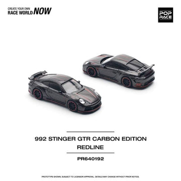 Pop Race Porsche 992 Stinger GTR Carbon Edition Red Line – 1:64 Scale Premium Die-Cast Model