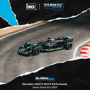 Tarmac Works Mercedes-AMG F1 W14 E Performance Italian Grand Prix 2023 George Russell – 1:64 Scale Diecast Model