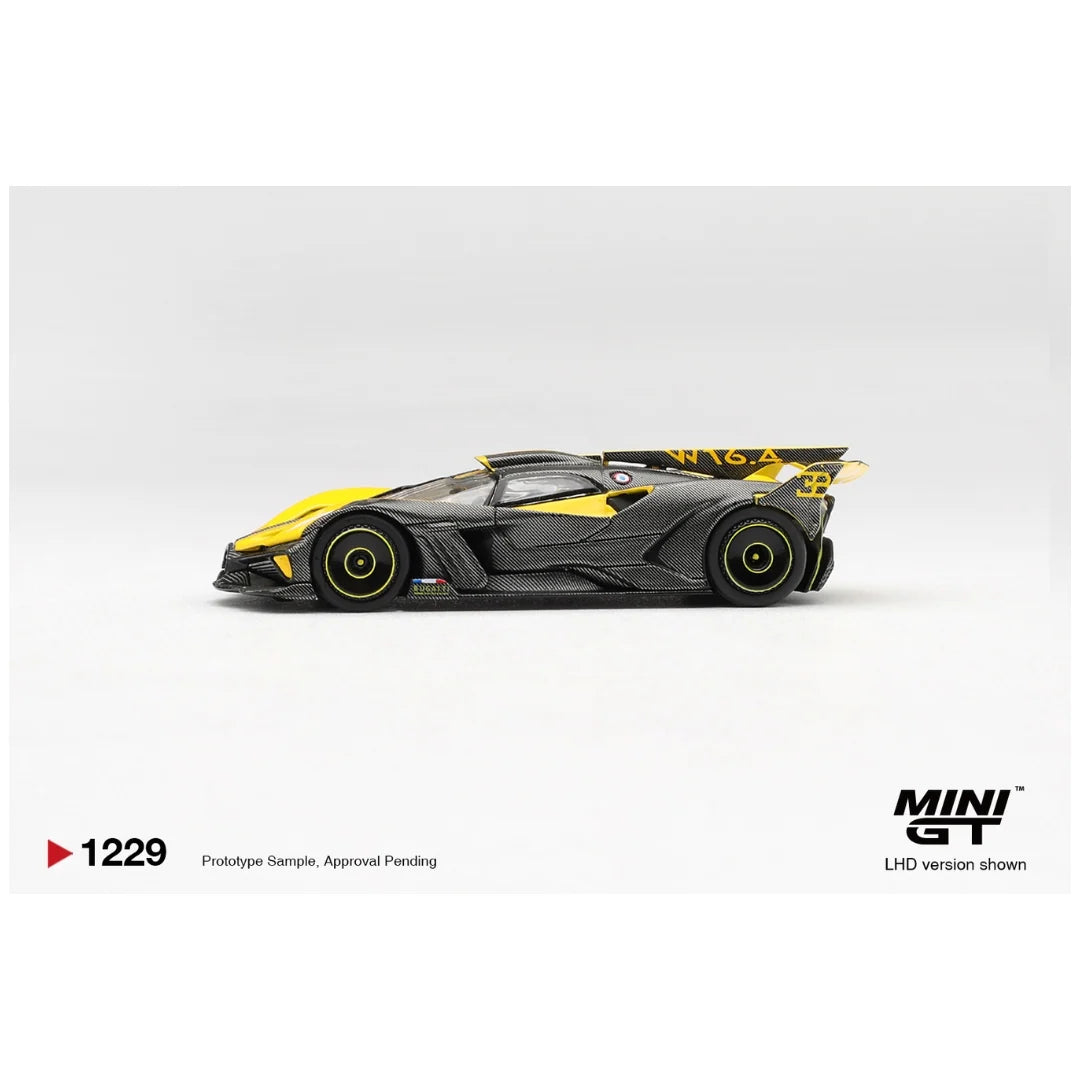 MINI GT #1229: Bugatti Bolide Yellow | 1:64 Die-Cast Model