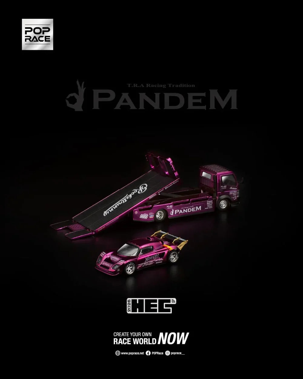 HEC 2026 Pandem Lotus Elise Pandem Fuso-300 Purple Chrome – 1:64 Scale Diecast Model