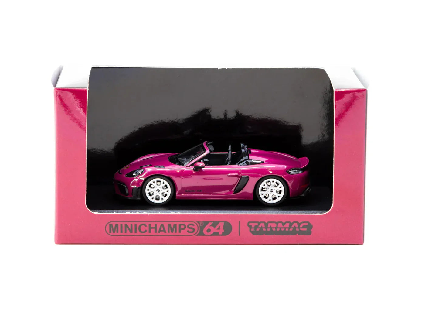 Collab64 Porsche 718 Spyder RS Ruby Star Neo Pink – 1:64 Scale Diecast Model