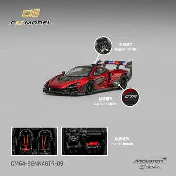 CM Model McLaren Senna GTR Metallic Red – 1:64 Scale Premium Die-Cast Model
