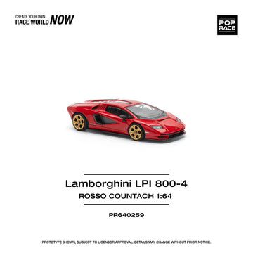 POP RACE Lamborghini Countach LPI 800-4 Rosso PR64-259 – 1:64 Scale Diecast Model