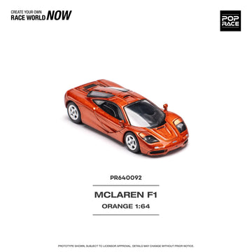 POP RACE McLaren F1 Orange PR64-92 (PR640092) – 1:64 Scale Diecast Model