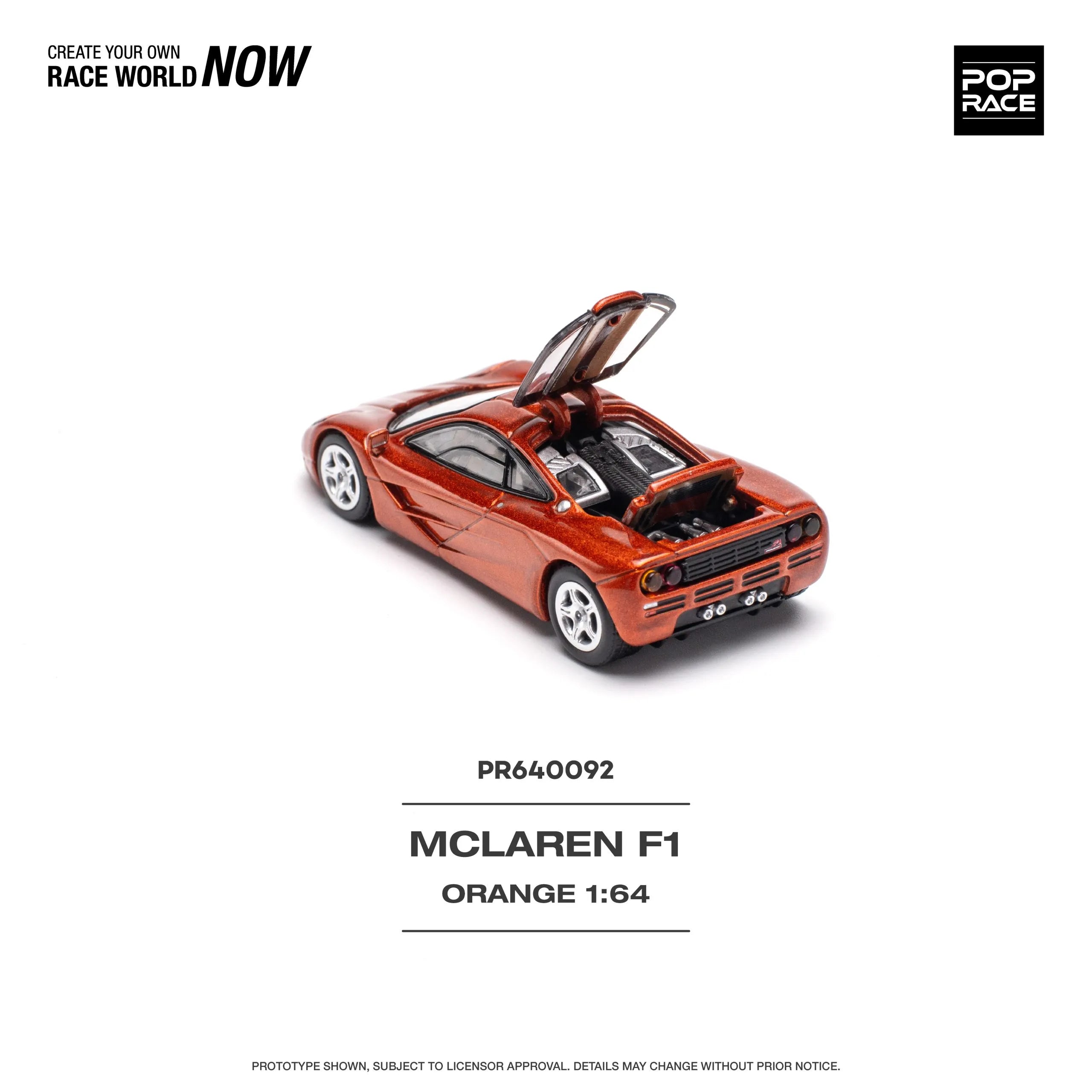 POP RACE McLaren F1 Orange PR64-92 (PR640092) – 1:64 Scale Diecast Model