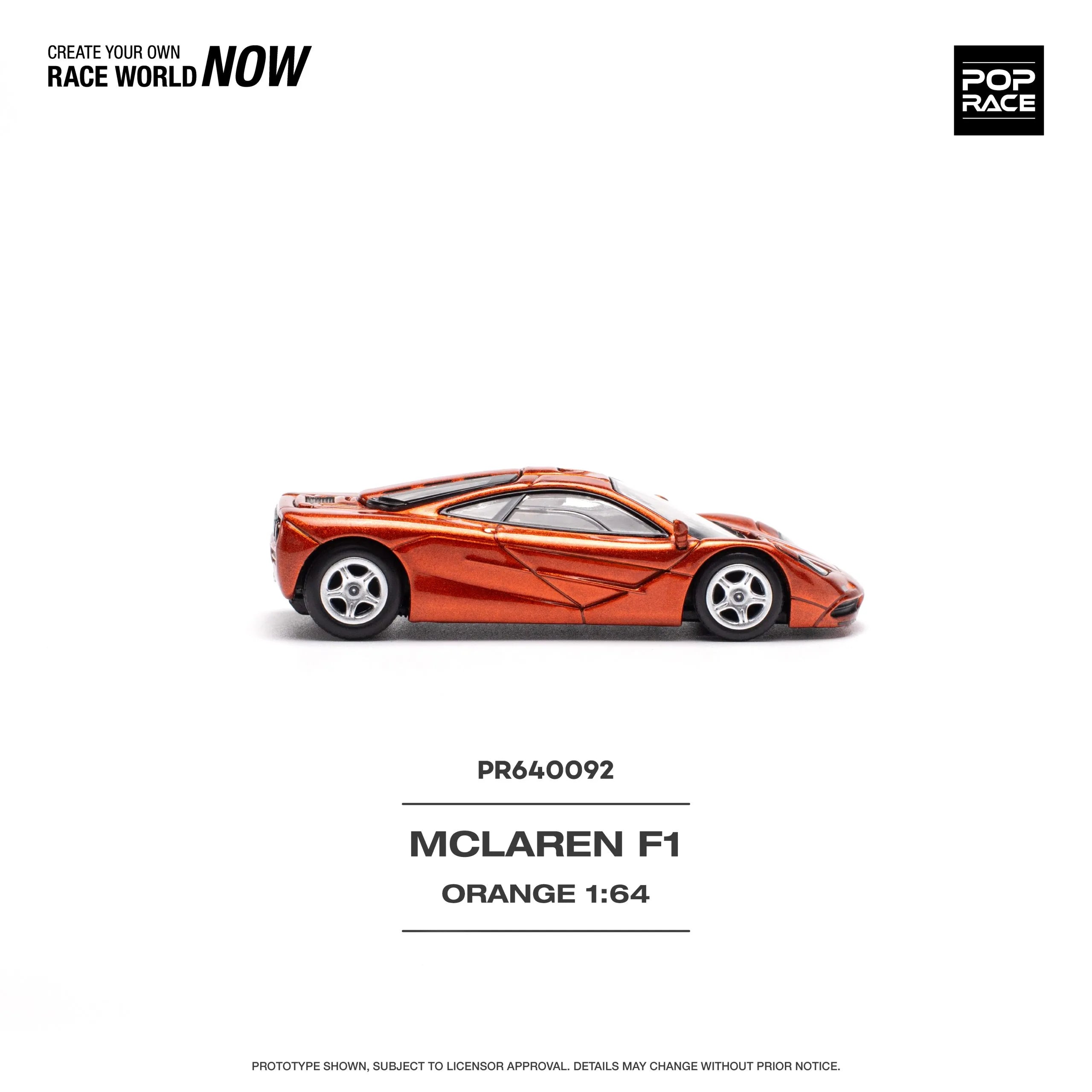 POP RACE McLaren F1 Orange PR64-92 (PR640092) – 1:64 Scale Diecast Model