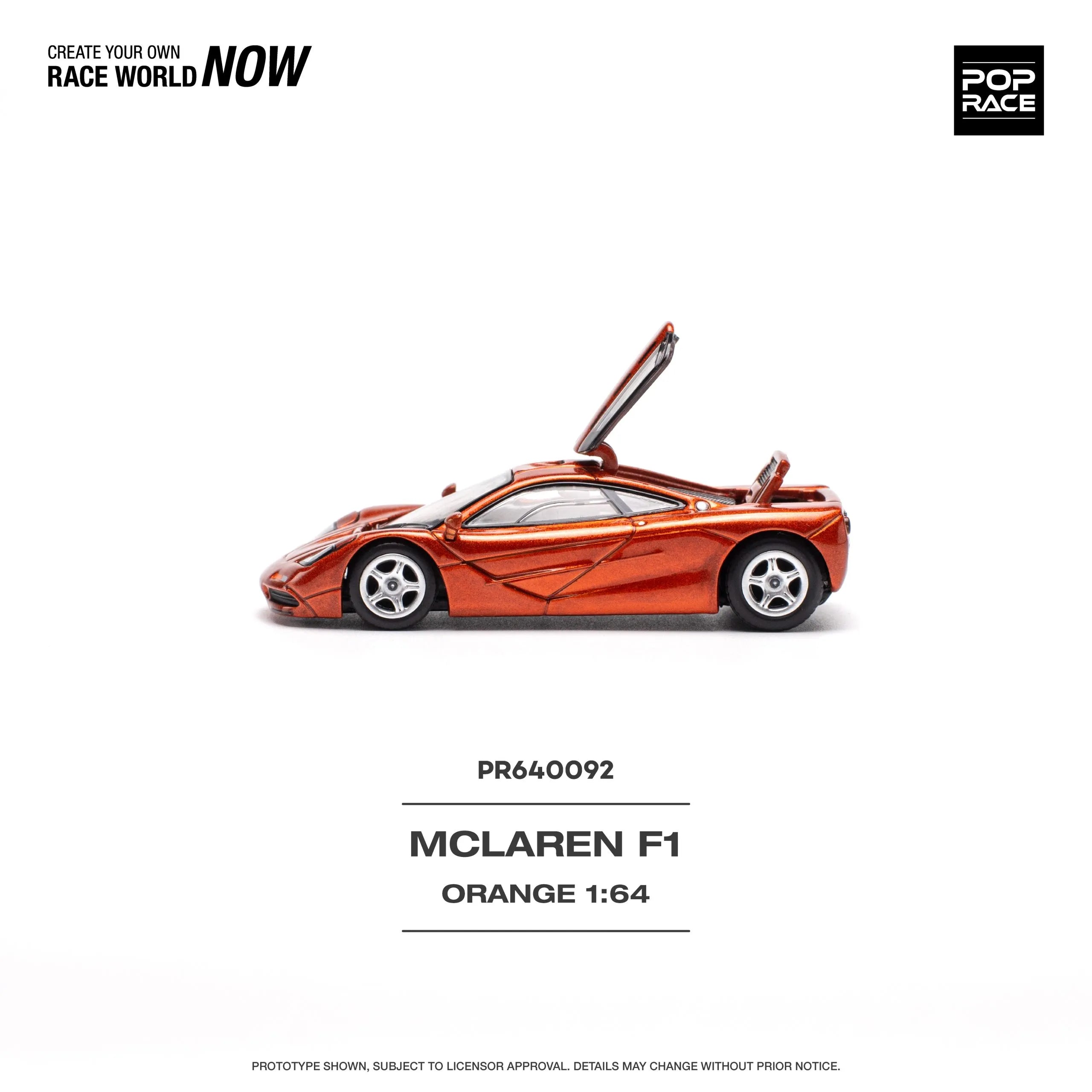 POP RACE McLaren F1 Orange PR64-92 (PR640092) – 1:64 Scale Diecast Model