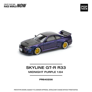 POP RACE Nissan Skyline GT-R R33 NISMO Midnight Purple PR640256 – 1:64 Scale Diecast Model