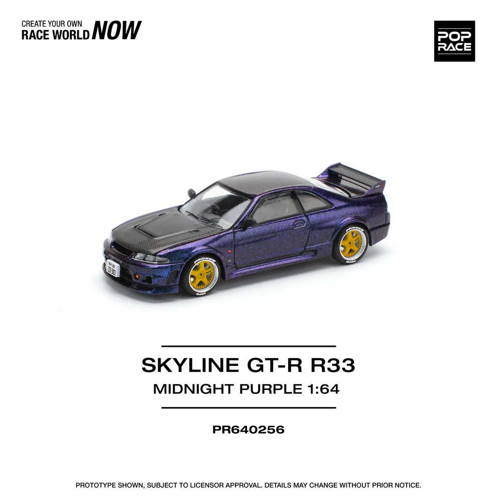 POP RACE Nissan Skyline GT-R R33 NISMO Midnight Purple PR640256 – 1:64 Scale Diecast Model