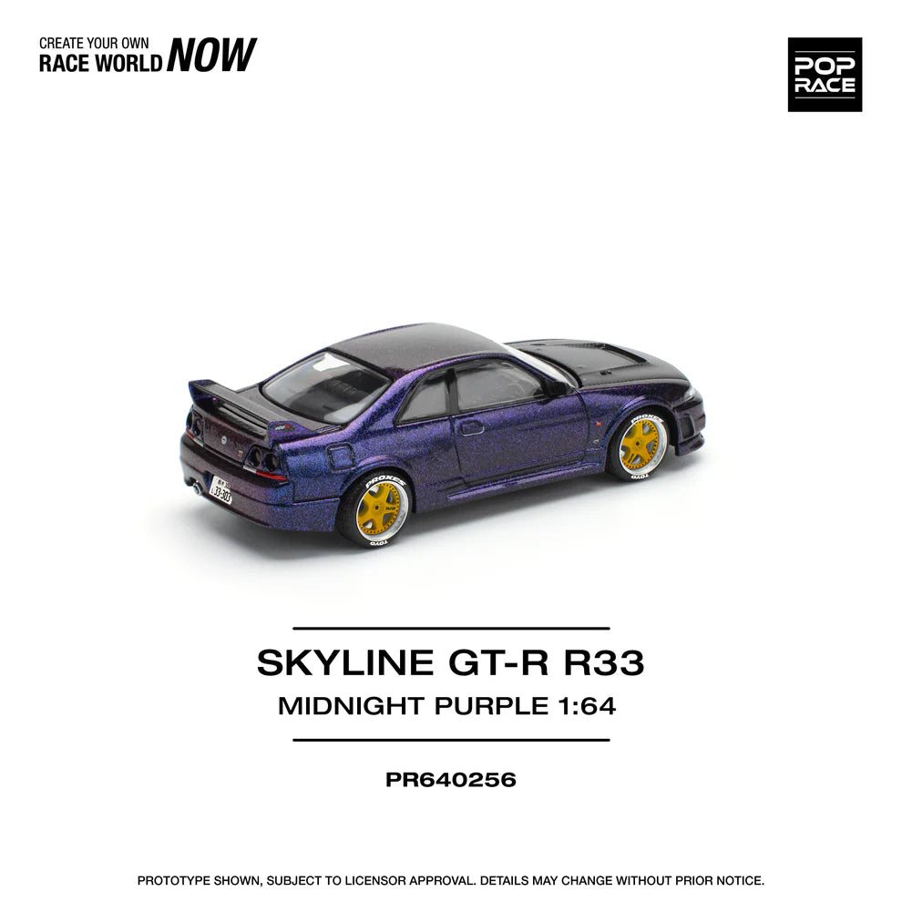 POP RACE Nissan Skyline GT-R R33 NISMO Midnight Purple PR640256 – 1:64 Scale Diecast Model